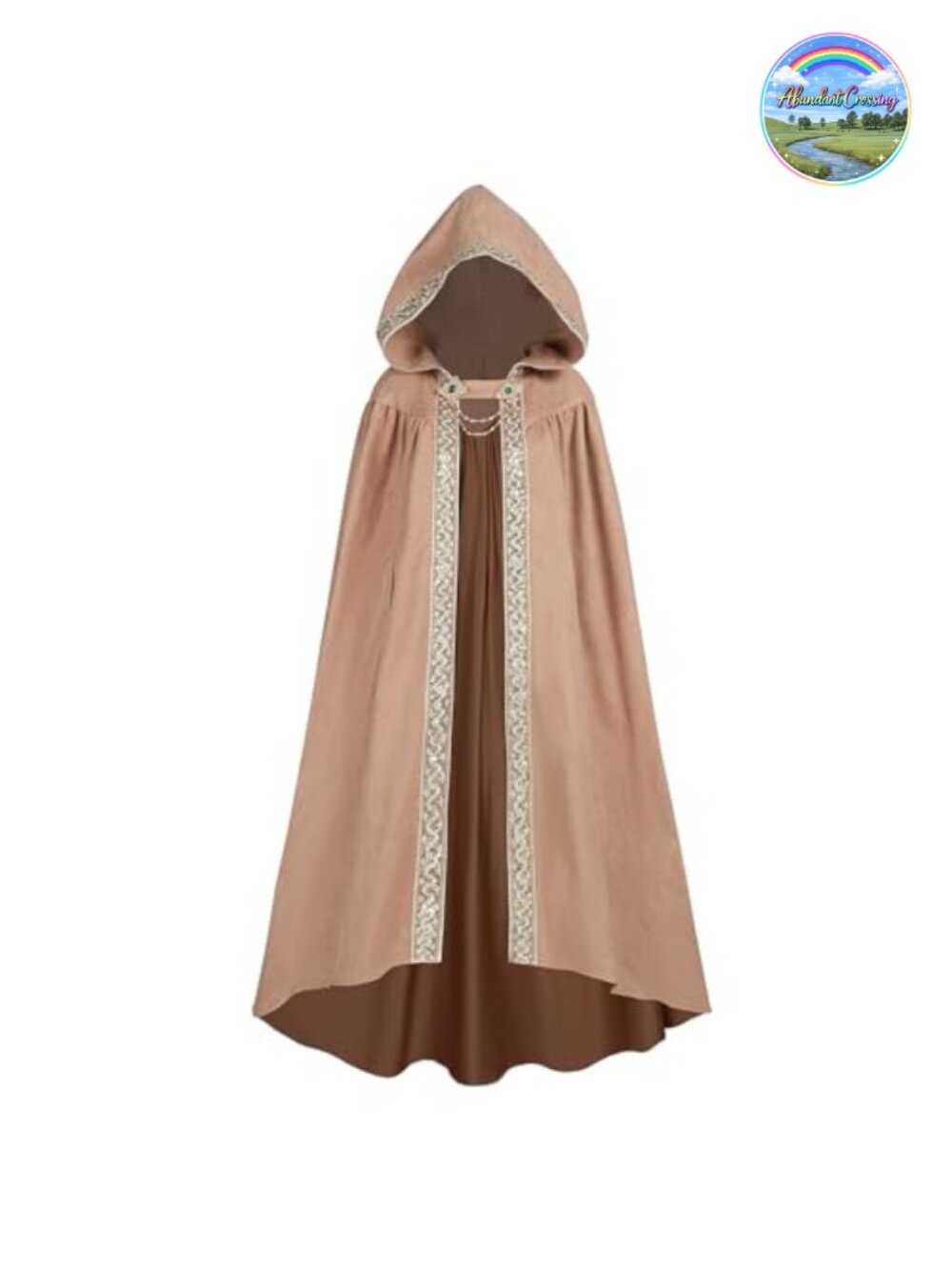 Suede Hooded Renaissance Cloak Medieval Witch Robe Viking Cape